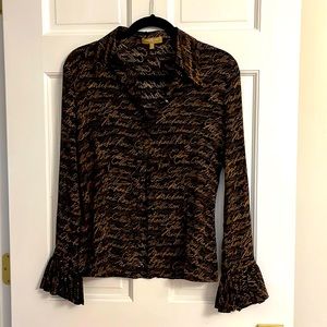Michael Kors collection long sleeve shirt size 2.  100%silk